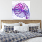 Mooie slinger moderne abstracte fractal kunst roze canvas afdruk (Insitu (Slaapkamer))