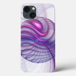 Mooie slinger moderne abstracte fractal kunst roze iPhone 13 hoesje