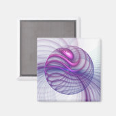 Mooie slinger moderne abstracte fractal kunst roze magneet (Voorkant / Achterkant)