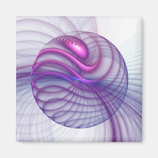 Mooie slinger moderne abstracte fractal kunst roze magneet (Voorkant)