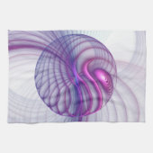 Mooie slinger moderne abstracte fractal kunst roze theedoek (Horizontaal)