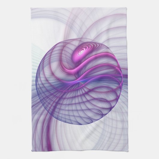 Mooie slinger moderne abstracte fractal kunst roze theedoek (Verticaal)