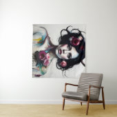 Mooie slordige vrouw wandkleed (In Situ (horizontaal))