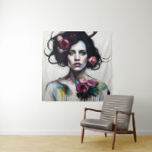 Mooie slordige vrouw wandkleed (In situ)