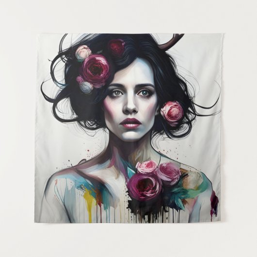 Mooie slordige vrouw wandkleed (Voorkant)