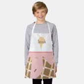 Mooie Smeltende Ijsje met Roze Sprinkels Roze Schort (Gedragen)