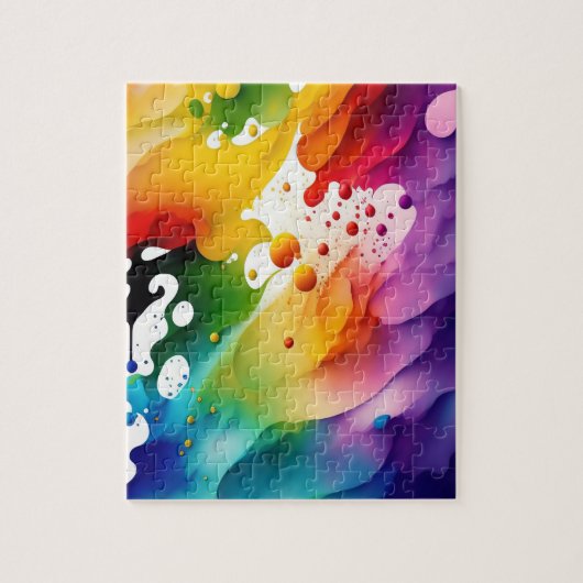 Mooie smeltende kleuren spatten Abstract Legpuzzel (Verticaal)