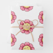 Mooie Smiley Bloem Inpakpapier – Roze Vel (In situ)