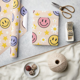 Mooie Smiley Patroon Inpakpapier Cadeau Verpakking