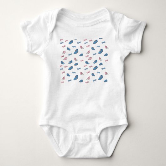 Mooie sneakers en strikken baby romper (Voorkant)