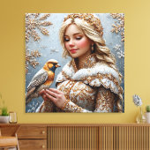 Mooie Sneeuw Maagd Canvas Afdruk (Insitu (Woonkamer))