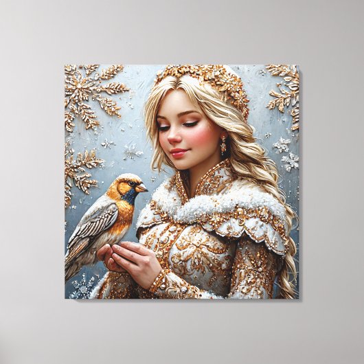 Mooie Sneeuw Maagd Canvas Afdruk (Voorkant)
