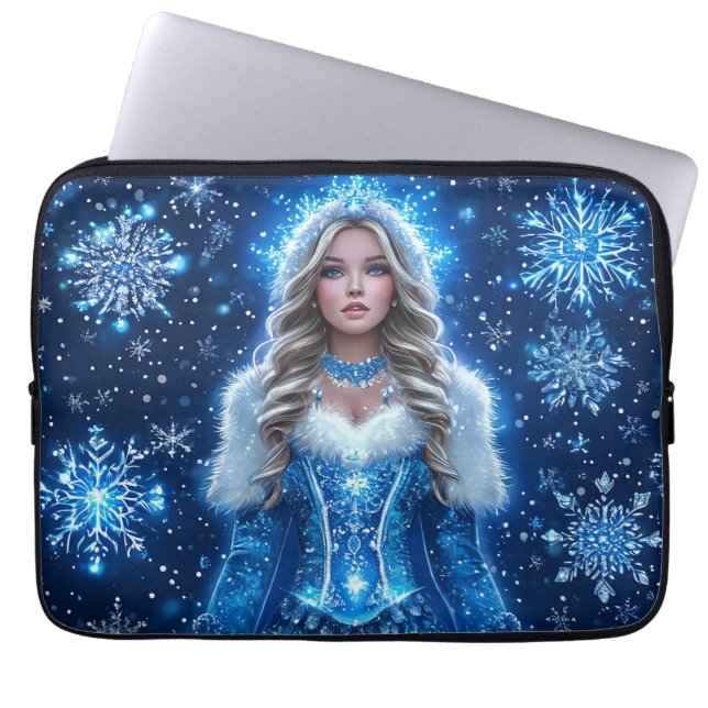 Mooie Sneeuw Maagd Laptop Sleeve (Voorkant)
