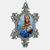 Mooie Sneeuw Maagd Tin Sneeuwvlok Ornament (Links)
