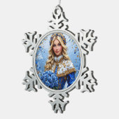 Mooie Sneeuw Maagd Tin Sneeuwvlok Ornament (Rechts)