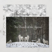 Mooie Sneeuw Scène Natuur Wolven Personaliseer Naa Feestdagenkaart (Voorkant / Achterkant)