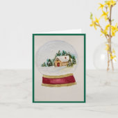 Mooie Sneeuwbol Kerstkaart Kaart (Gele Bloem)