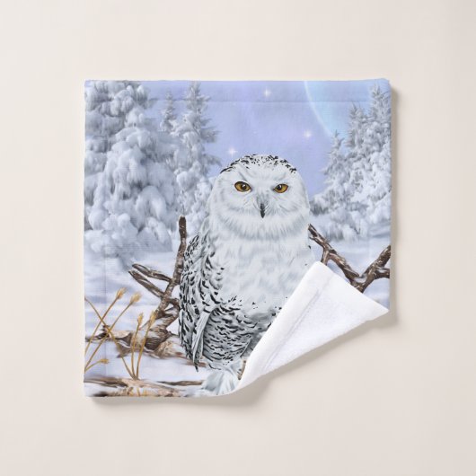 Mooie sneeuwknol in sneeuwafdrukken bad handdoek (Wasdoekje)