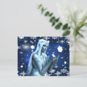 Mooie sneeuwkoningin briefkaart (Staand voorkant)