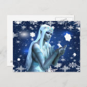 Mooie sneeuwkoningin briefkaart (Voorkant / Achterkant)