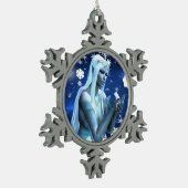 Mooie sneeuwkoningin tin sneeuwvlok ornament (Links)