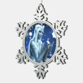 Mooie sneeuwkoningin tin sneeuwvlok ornament (Rechts)