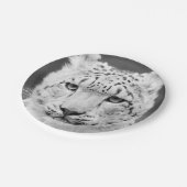 Mooie sneeuwluipaard zwart-wit portret papieren bordje (Gekanteld)