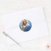 Mooie Sneeuwmaagd Ronde Sticker (Envelop)