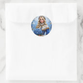 Mooie Sneeuwmaagd Ronde Sticker (Tas)
