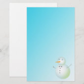 Mooie sneeuwman, blauw briefpapier (Voorkant / Achterkant)