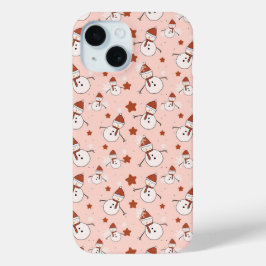 Mooie Sneeuwman Kerst Telefoonhoes iPhone 15 Case