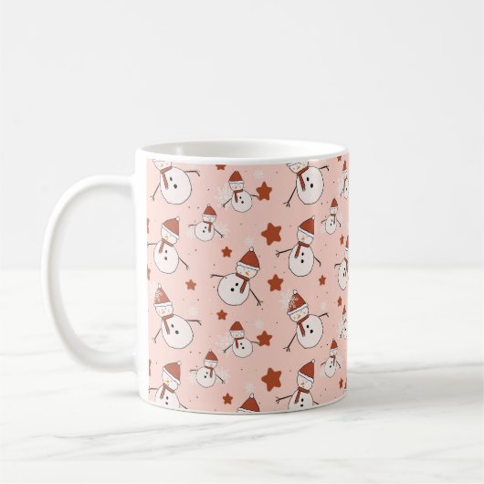 Mooie Sneeuwman Kerstmoker Koffiemok (Links)