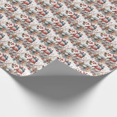 Mooie Sneeuwman Landelijke Kerst Cadeaupapier (Hoek)