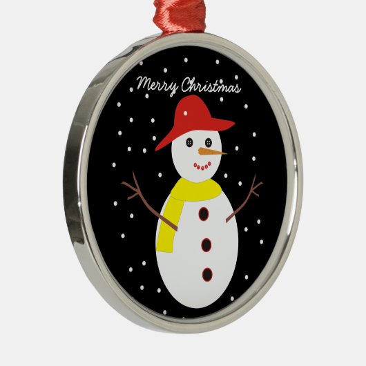 Mooie sneeuwman op maat kerstornament metalen ornament (Rechts)