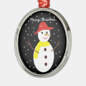 Mooie sneeuwman op maat kerstornament metalen ornament (Links)