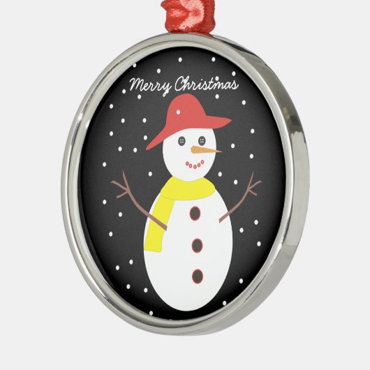 Mooie sneeuwman op maat kerstornament metalen ornament (Links)