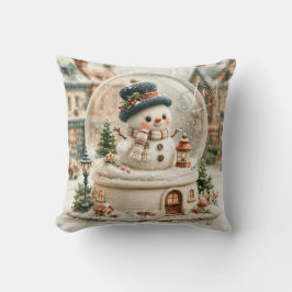 Mooie Sneeuwman Sneeuwbol Kussen