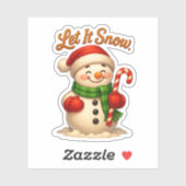 Mooie Sneeuwman Sticker 'Laat het Sneeuwen' (Vel)