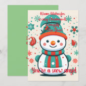 Mooie Sneeuwman Wenskaart Feestdagenkaart (Voorkant / Achterkant)