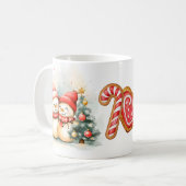 Mooie sneeuwmannen winter koffiemok (Voorkant links)