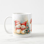Mooie sneeuwmannen winter koffiemok (Links)