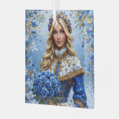 Mooie Sneeuwmeisje Glas Ornament (Voorkant links)