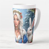 Mooie Sneeuwmeisje Latte Mok (Rechterhoek)