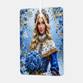 Mooie Sneeuwmeisje Metalen Ornament (Voorkant links)