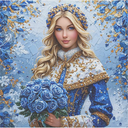 Mooie Sneeuwmeisje Sticker (Voorkant)