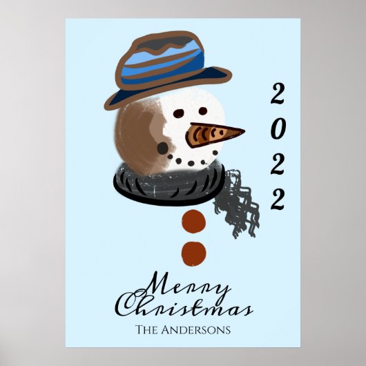 mooie sneeuwpopening smakelijk kerstfeest poster (Voorkant)