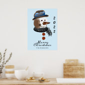 mooie sneeuwpopening smakelijk kerstfeest poster (Keuken)