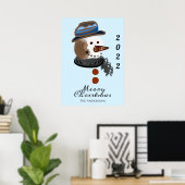 mooie sneeuwpopening smakelijk kerstfeest poster (Thuiskantoor)