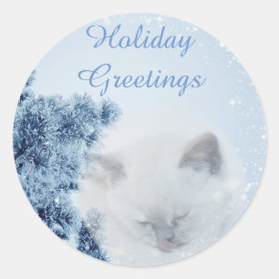 Mooie sneeuwpoppetjes winterfeestdagen ronde sticker