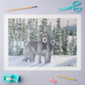 Mooie Sneeuwrijke Ierse Wolfshond scene Tissuepapier (Craft)